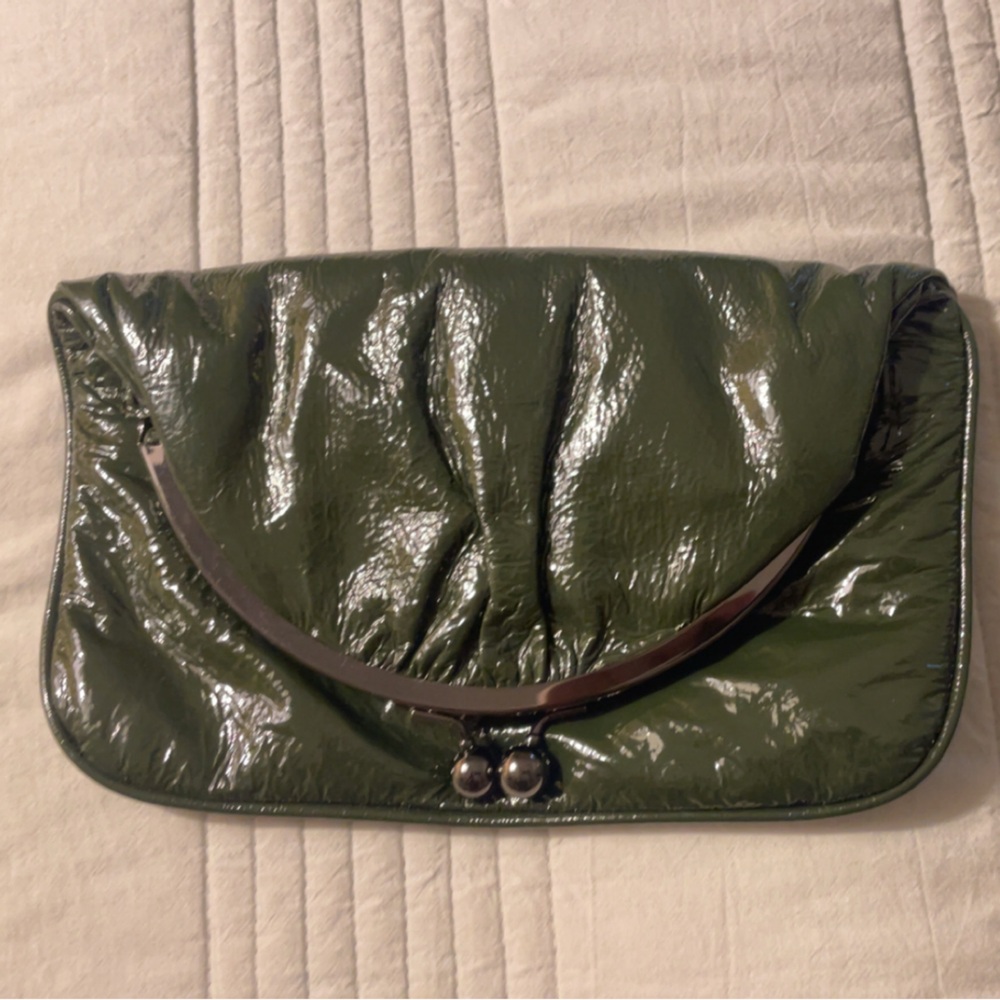 Hobo Green Patent Leather Clutch